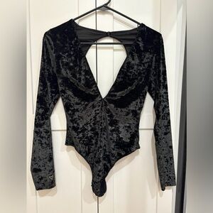 Victoria's Secret Black Velvet Bodysuit